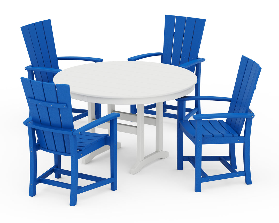 POLYWOOD® Quattro 5-Piece Round Farmhouse Dining Set