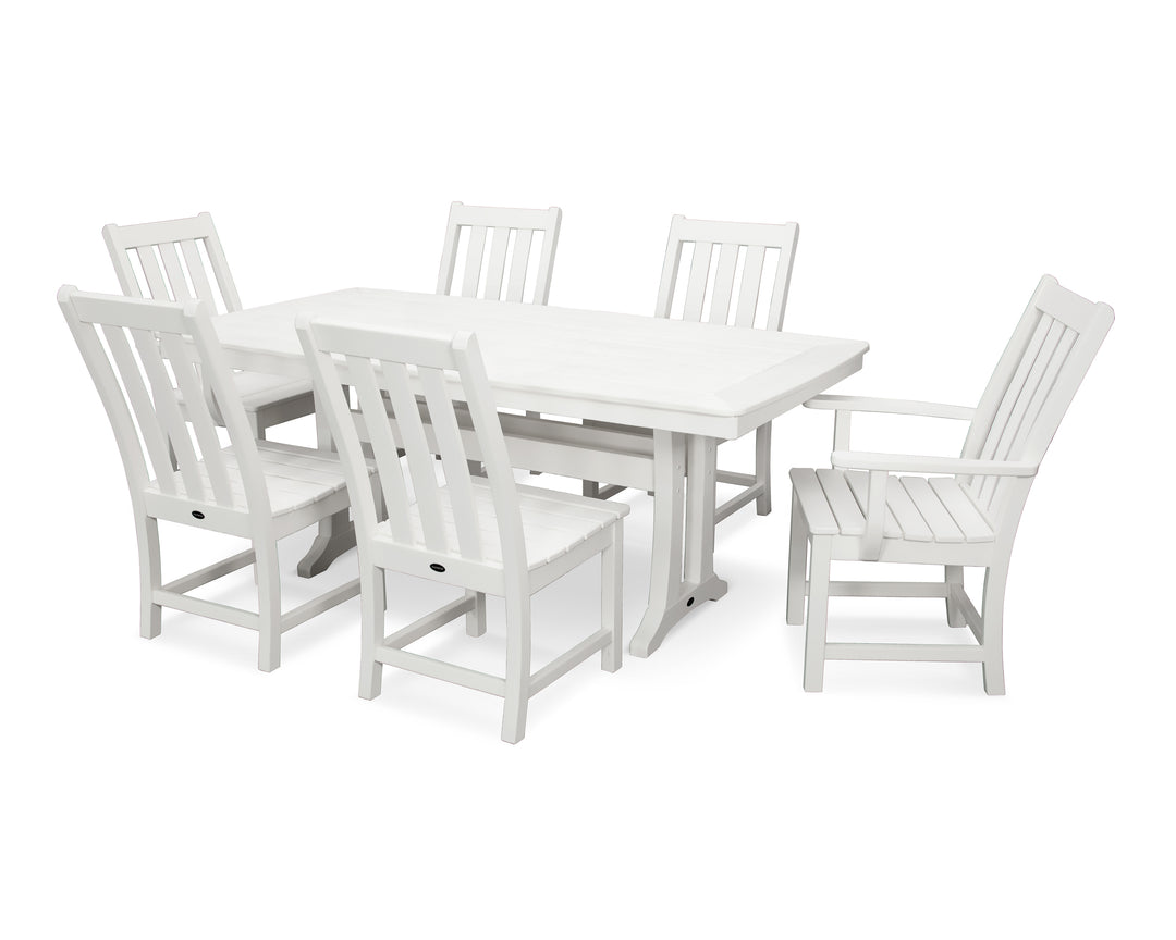 POLYWOOD® Vineyard 7-Piece Dining Set with Trestle Legs