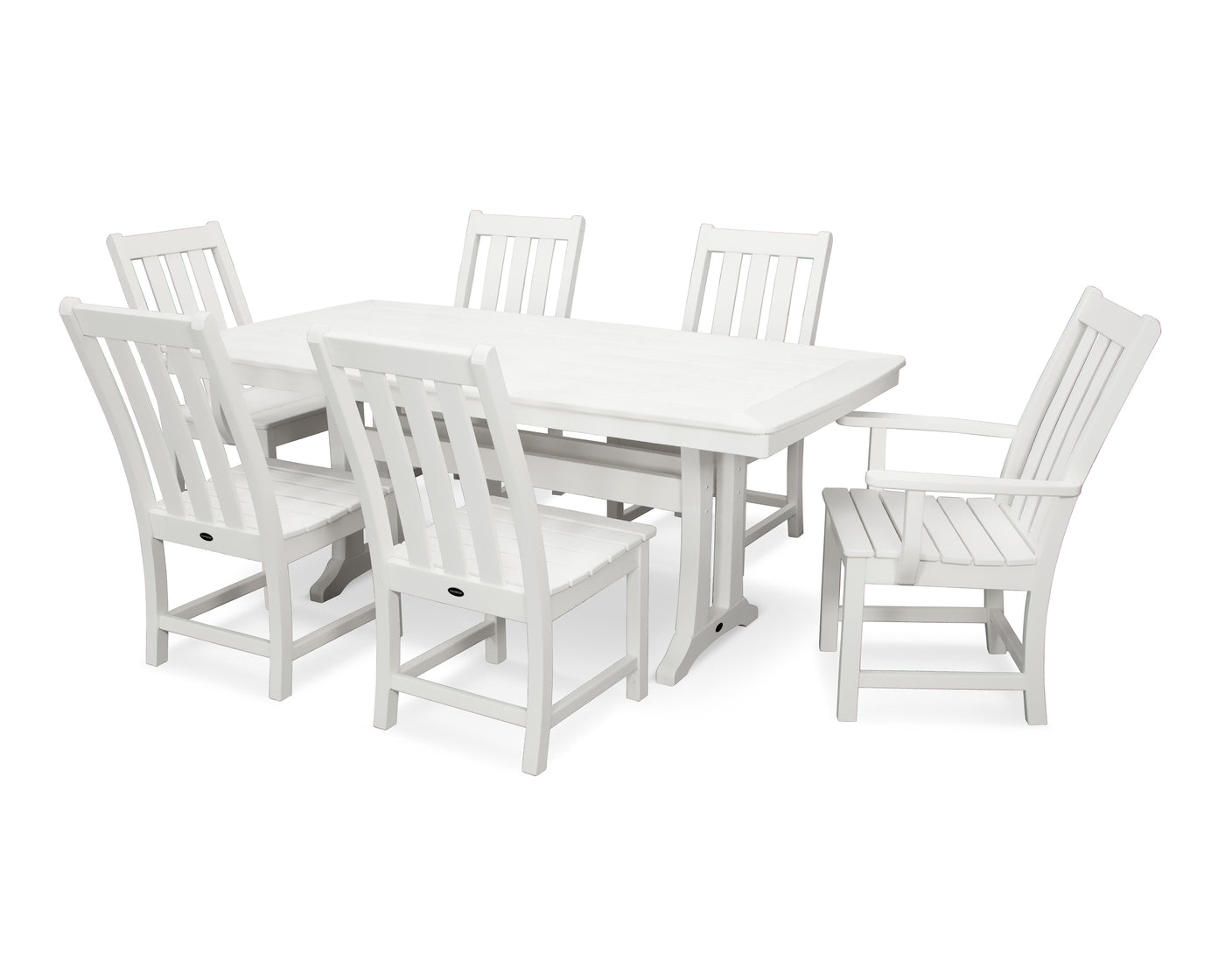 Vineyard 7-Piece Dining Set with Trestle Legs