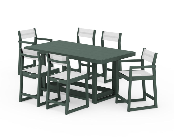 POLYWOOD® EDGE Sling 7-Piece Counter Table Set