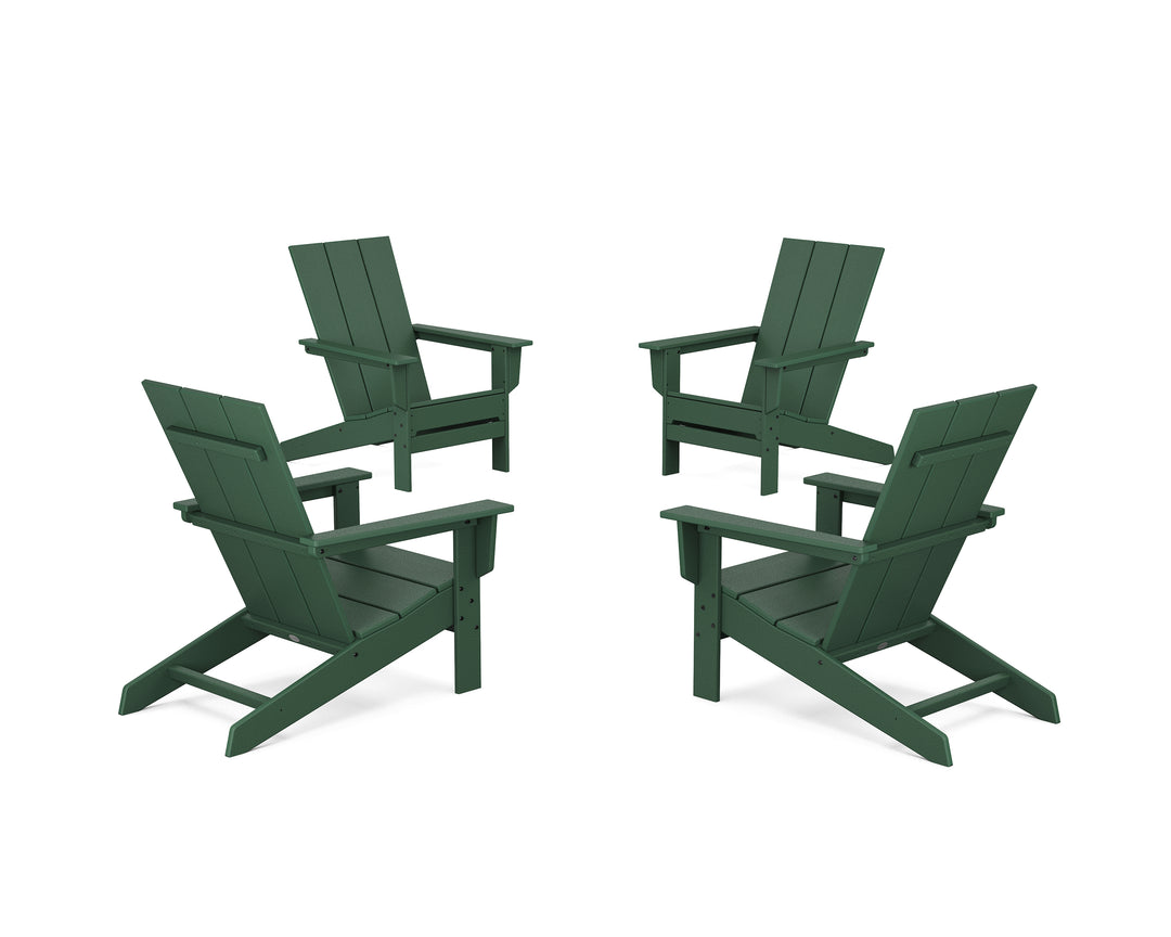 POLYWOOD® 4-Piece Modern Studio Adirondack Chair Conversation Set