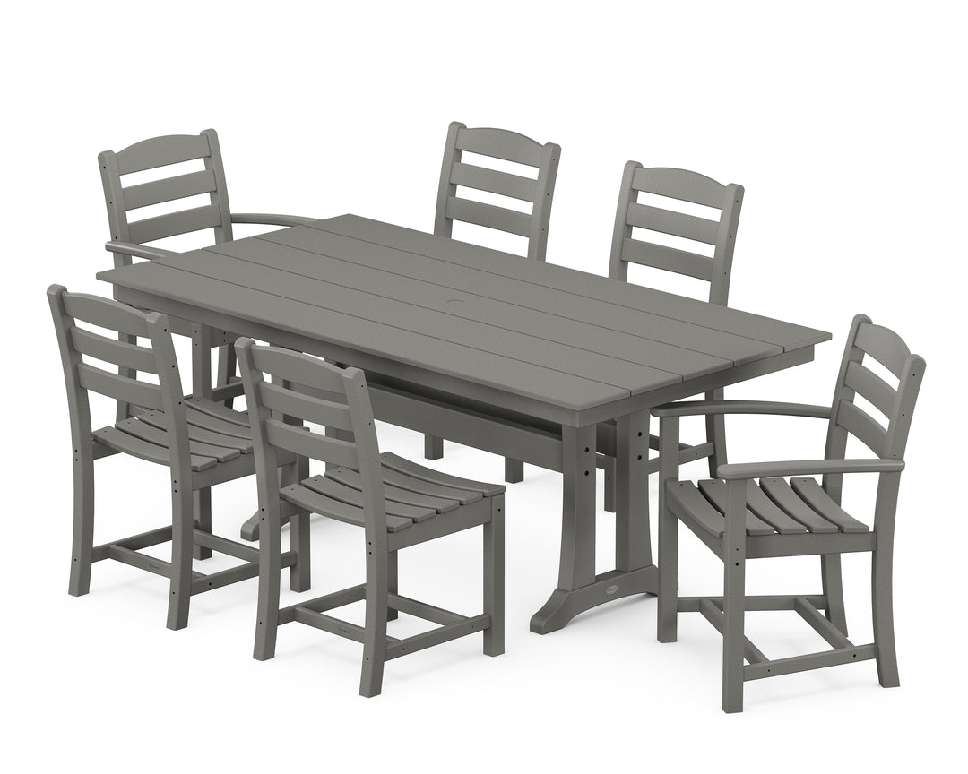 POLYWOOD® La Casa Café 7-Piece Farmhouse Dining Set with Trestle Legs