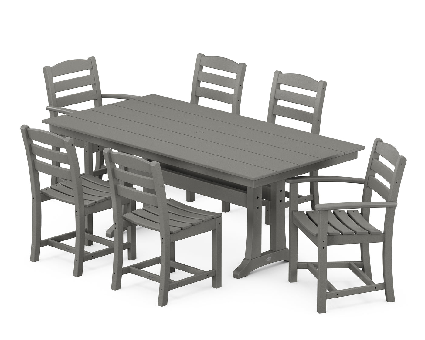 La Casa CafŽ 7-Piece Farmhouse Dining Set with Trestle Legs