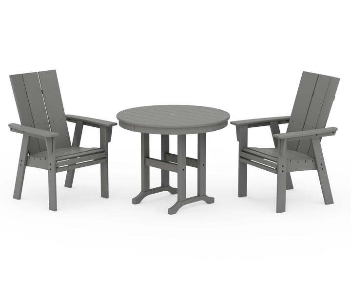 POLYWOOD® Modern Adirondack 3-Piece Round Dining Set