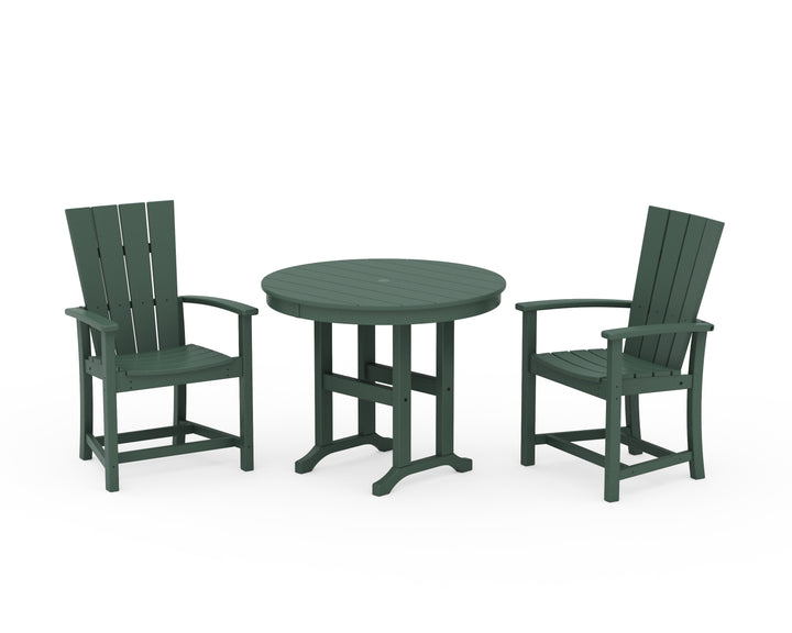 POLYWOOD® Quattro 3-Piece Round Farmhouse Dining Set