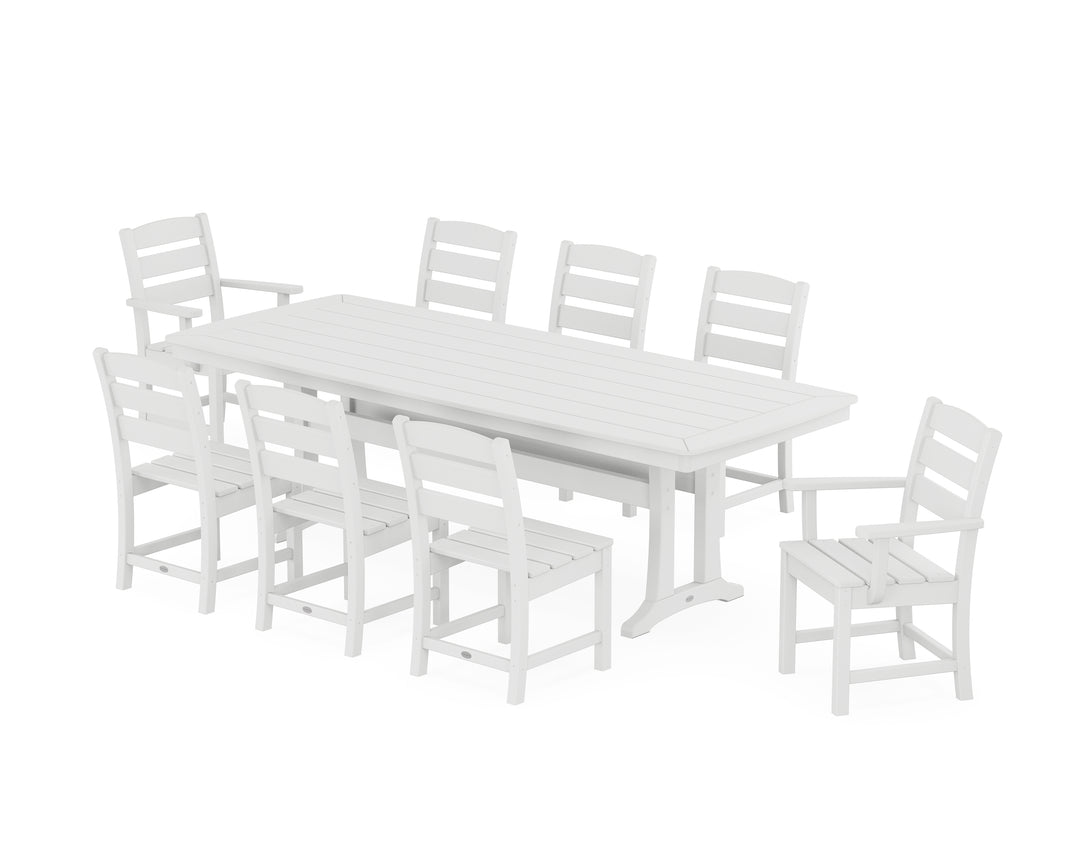 POLYWOOD® Lakeside 9-Piece Dining Set with Trestle Legs