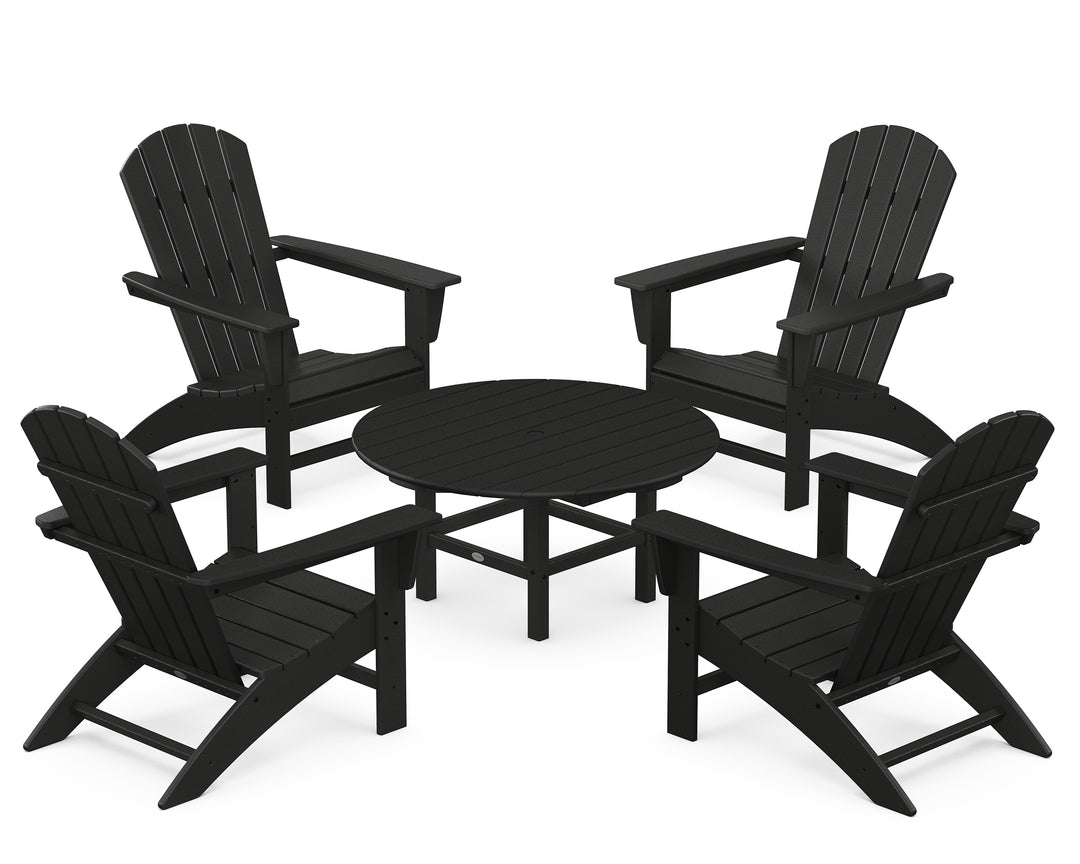 POLYWOOD® Nautical 5-Piece Adirondack Chair Conversation Set