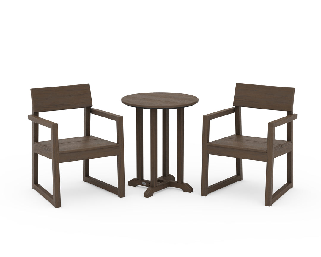 POLYWOOD® EDGE 3-Piece Round Bistro Dining Set