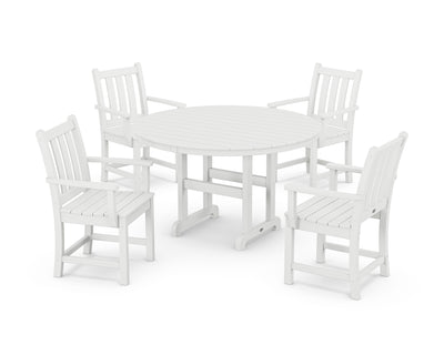 Traditional Garden 5-Piece Round Farmhouse Dining Set