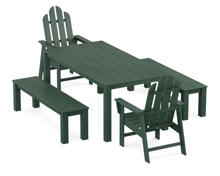 POLYWOOD® Long Island 5-Piece Parsons Dining Set with Benches