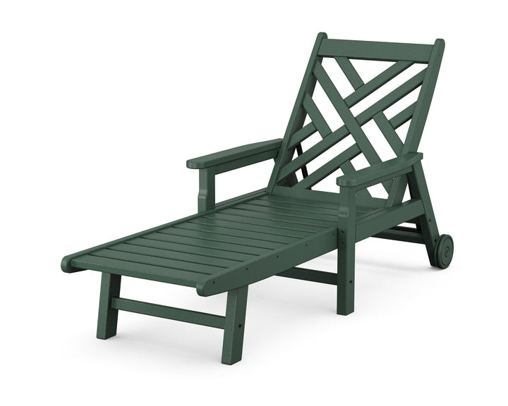 POLYWOOD® Chippendale Chaise with Arms and Wheels