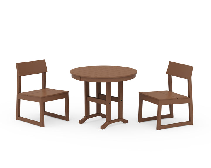 POLYWOOD® EDGE Side Chair 3-Piece Round Dining Set