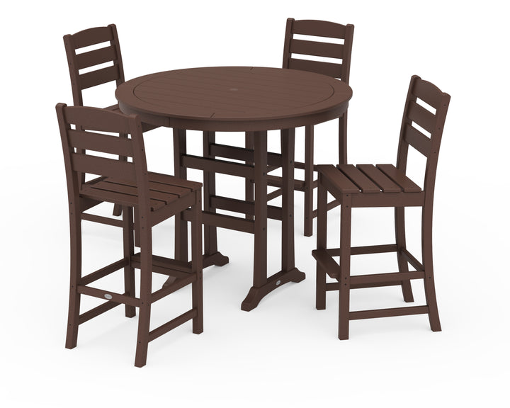 POLYWOOD® Lakeside 5-Piece Round Farmhouse Side Chair Bar Set