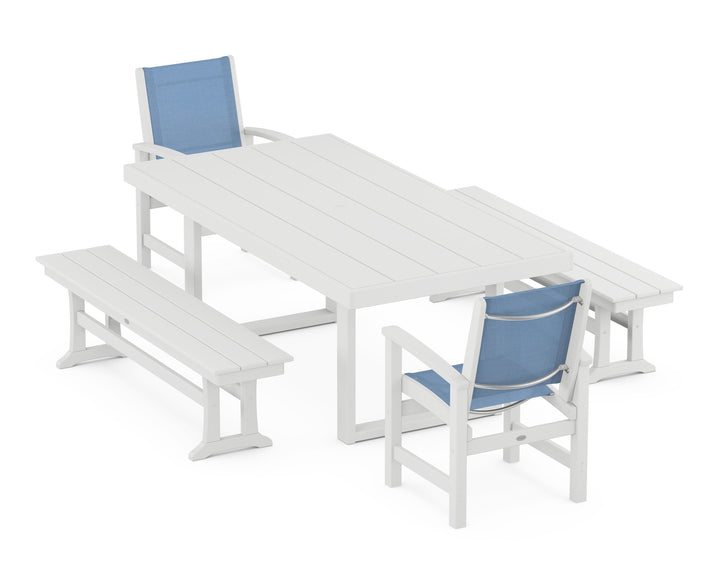 POLYWOOD® Coastal 5-Piece Dining Set with Trestle Legs