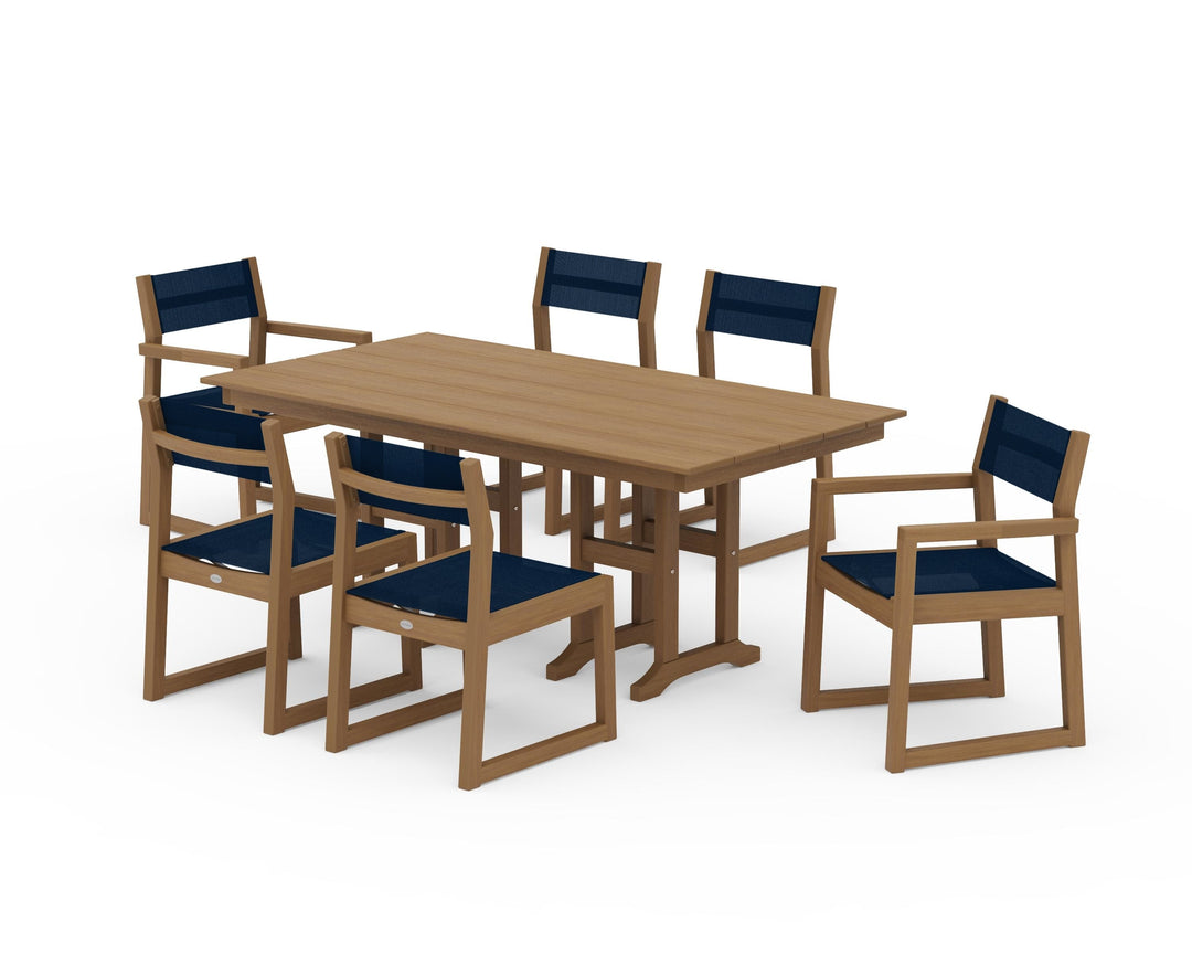 POLYWOOD® EDGE Sling 7-Piece Farmhouse Dining Set