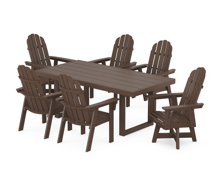 POLYWOOD® Vineyard Curveback Adirondack Swivel Chair 7-Piece Dining Set