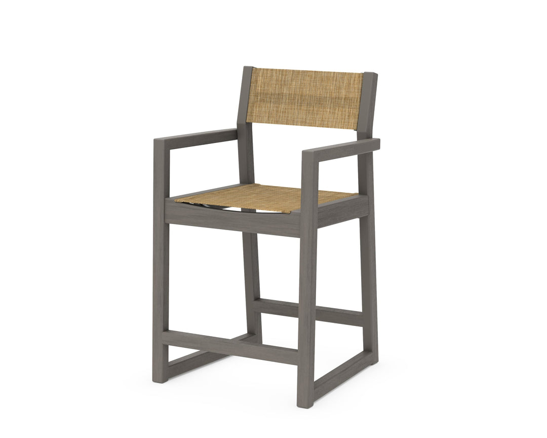POLYWOOD® EDGE Sling Counter Arm Chair