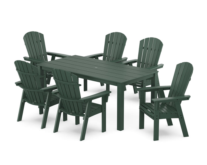 POLYWOOD® Nautical Curveback Adirondack 7-Piece Parsons Dining Set