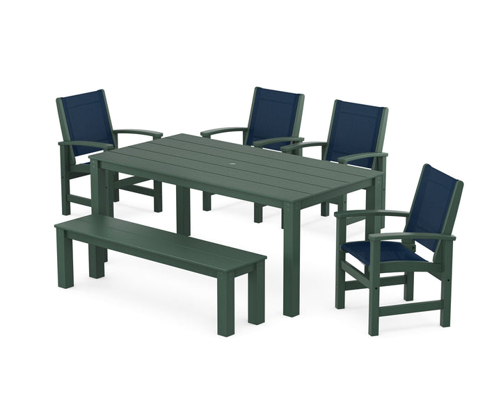POLYWOOD® Coastal 6-Piece Parsons Dining Set with Bench