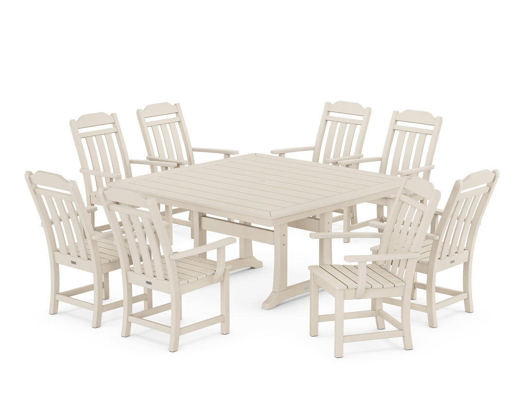 Country Living Cottage 9-Piece Square Dining Set with Trestle Legs