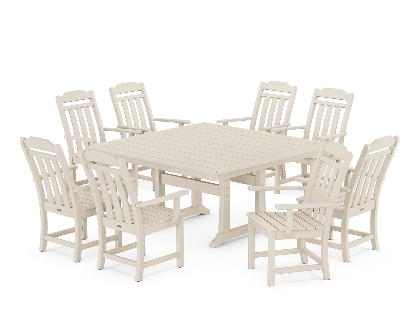 Cottage 9-Piece Square Dining Set with Trestle Legs