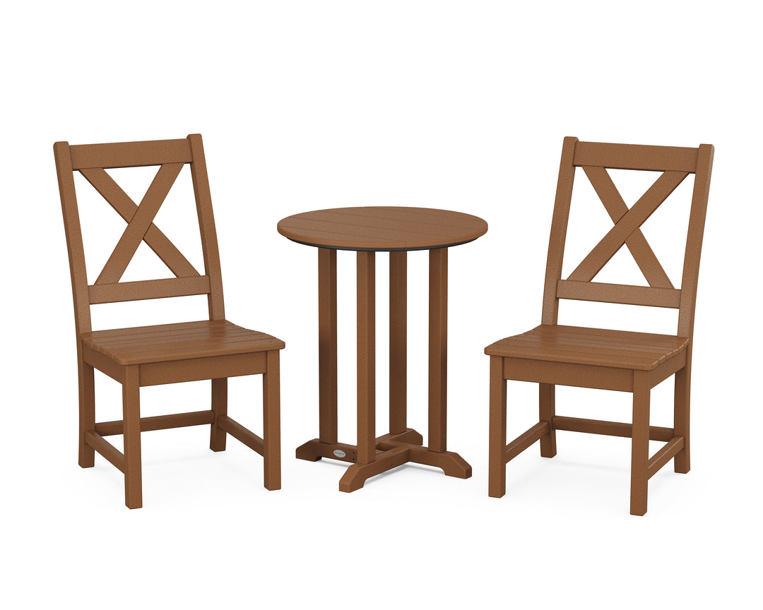 POLYWOOD® Braxton Side Chair 3-Piece Round Bistro Dining Set