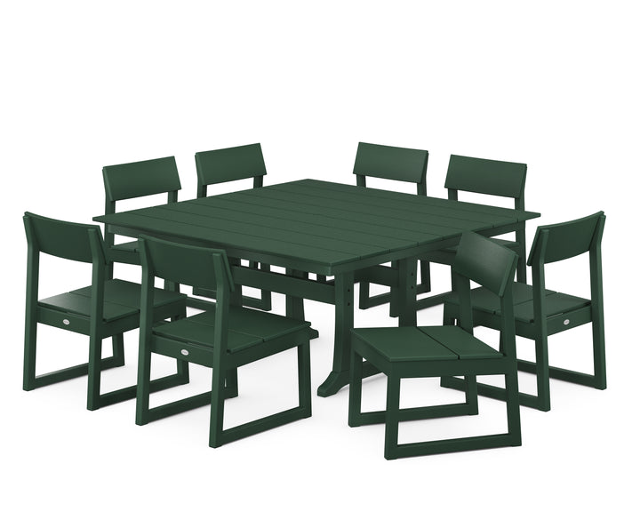 POLYWOOD® EDGE 9-Piece Farmhouse Trestle Dining Set