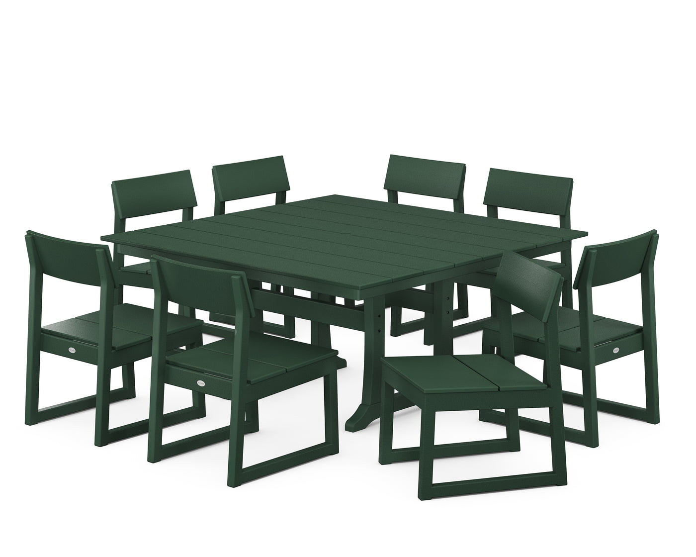 EDGE 9-Piece Farmhouse Trestle Dining Set