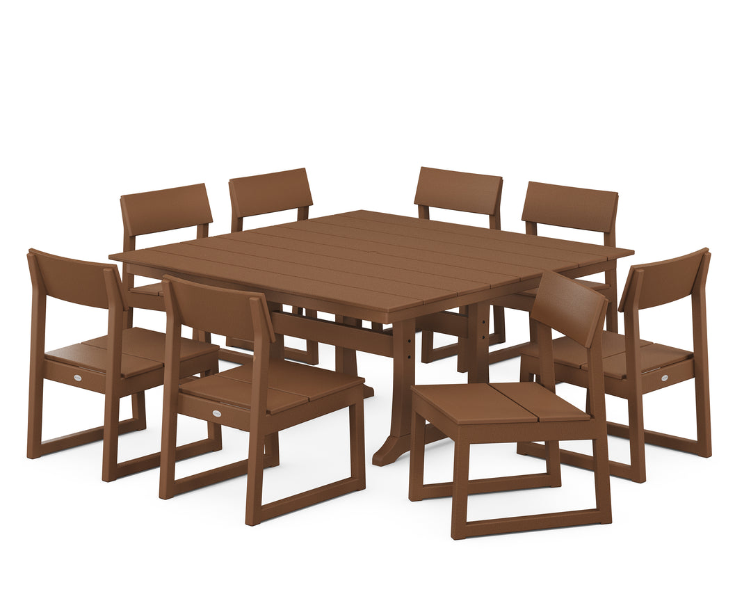 POLYWOOD® EDGE 9-Piece Farmhouse Trestle Dining Set