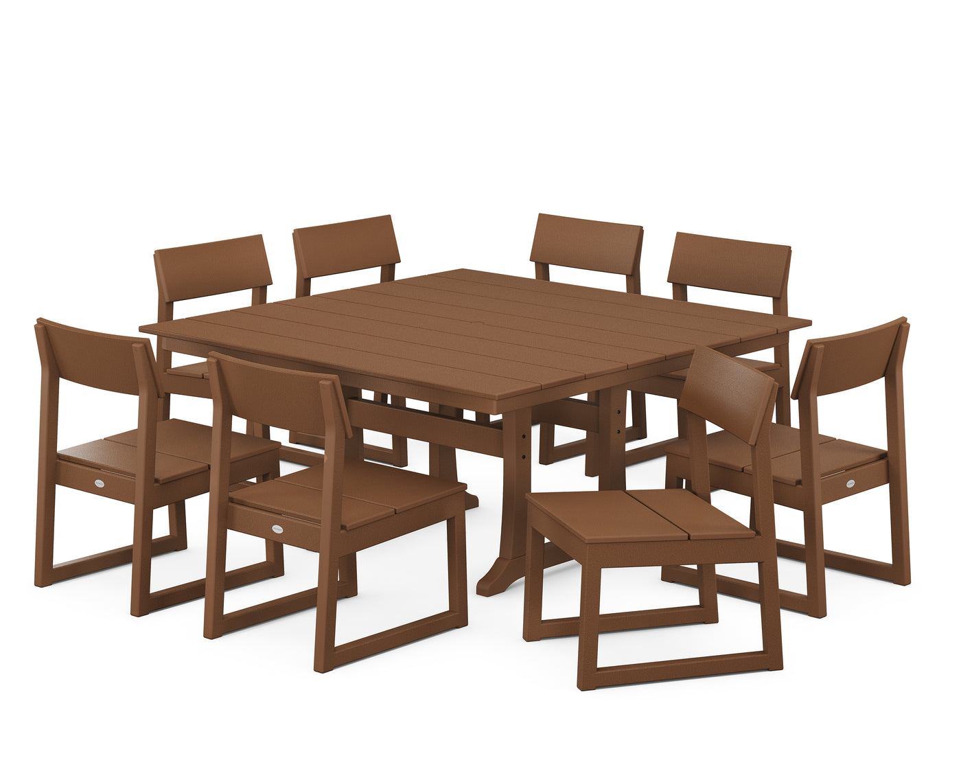 EDGE 9-Piece Farmhouse Trestle Dining Set