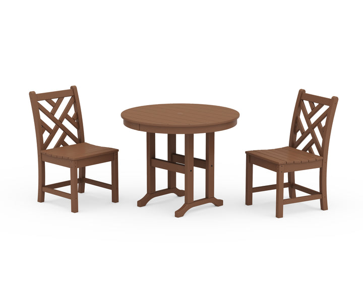 POLYWOOD® Chippendale Side Chair 3-Piece Round Dining Set