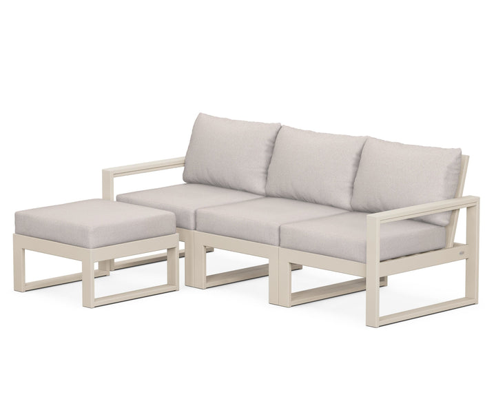 POLYWOOD® EDGE 4-Piece Modular Deep Seating Set with Ottoman