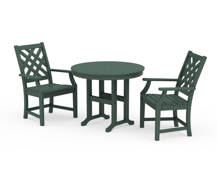POLYWOOD® Wovendale 3-Piece Farmhouse Dining Set
