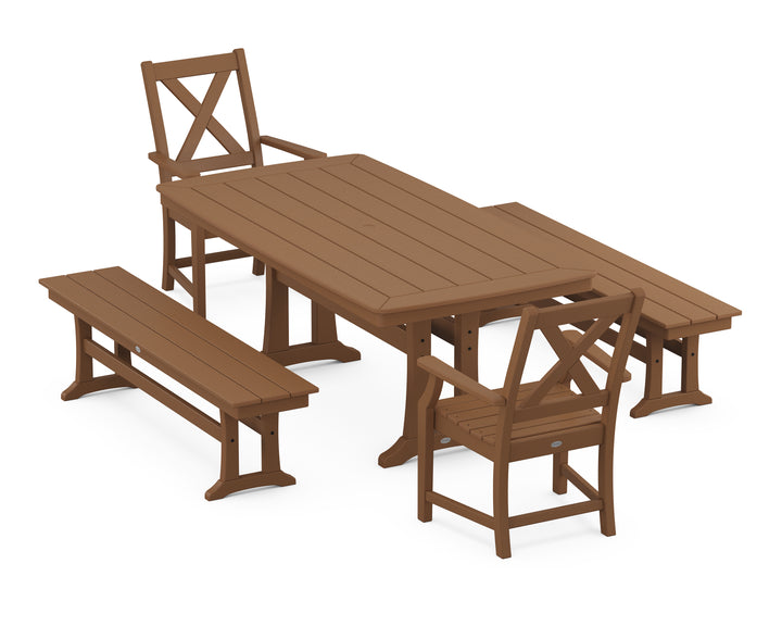 POLYWOOD® Braxton 5-Piece Dining Set with Trestle Legs