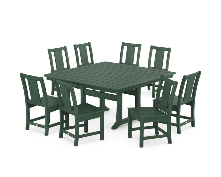 POLYWOOD® Prairie Side Chair 9-Piece Square Dining Set with Trestle Legs