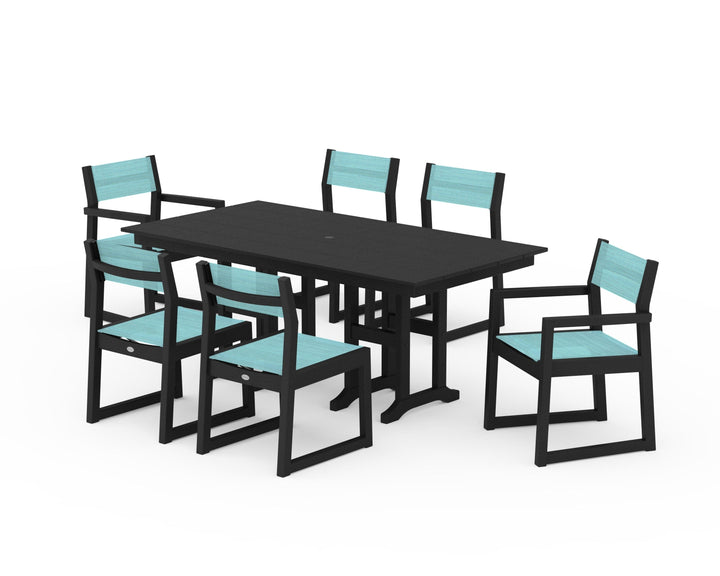 POLYWOOD® EDGE Sling 7-Piece Farmhouse Dining Set