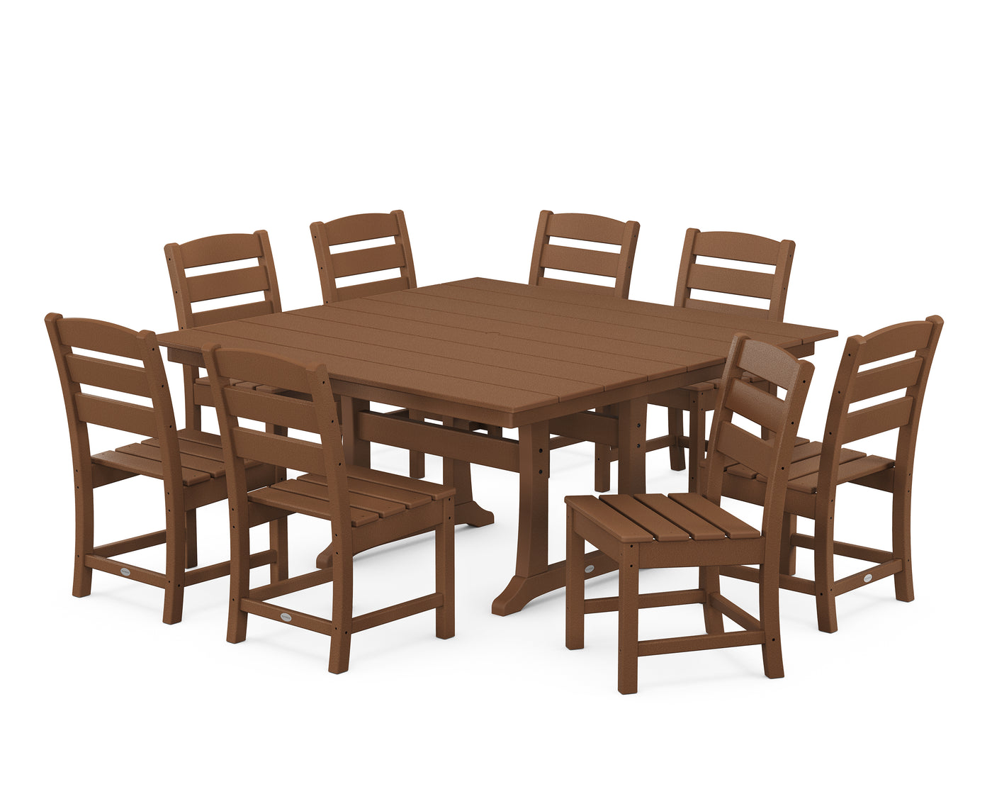 Lakeside 9-Piece Farmhouse Trestle Dining Set