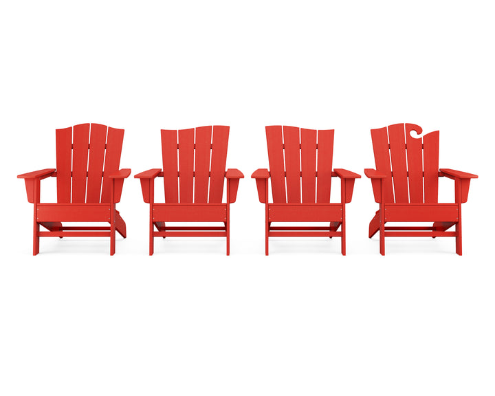 POLYWOOD® Wave Collection 4-Piece Adirondack Chair Set