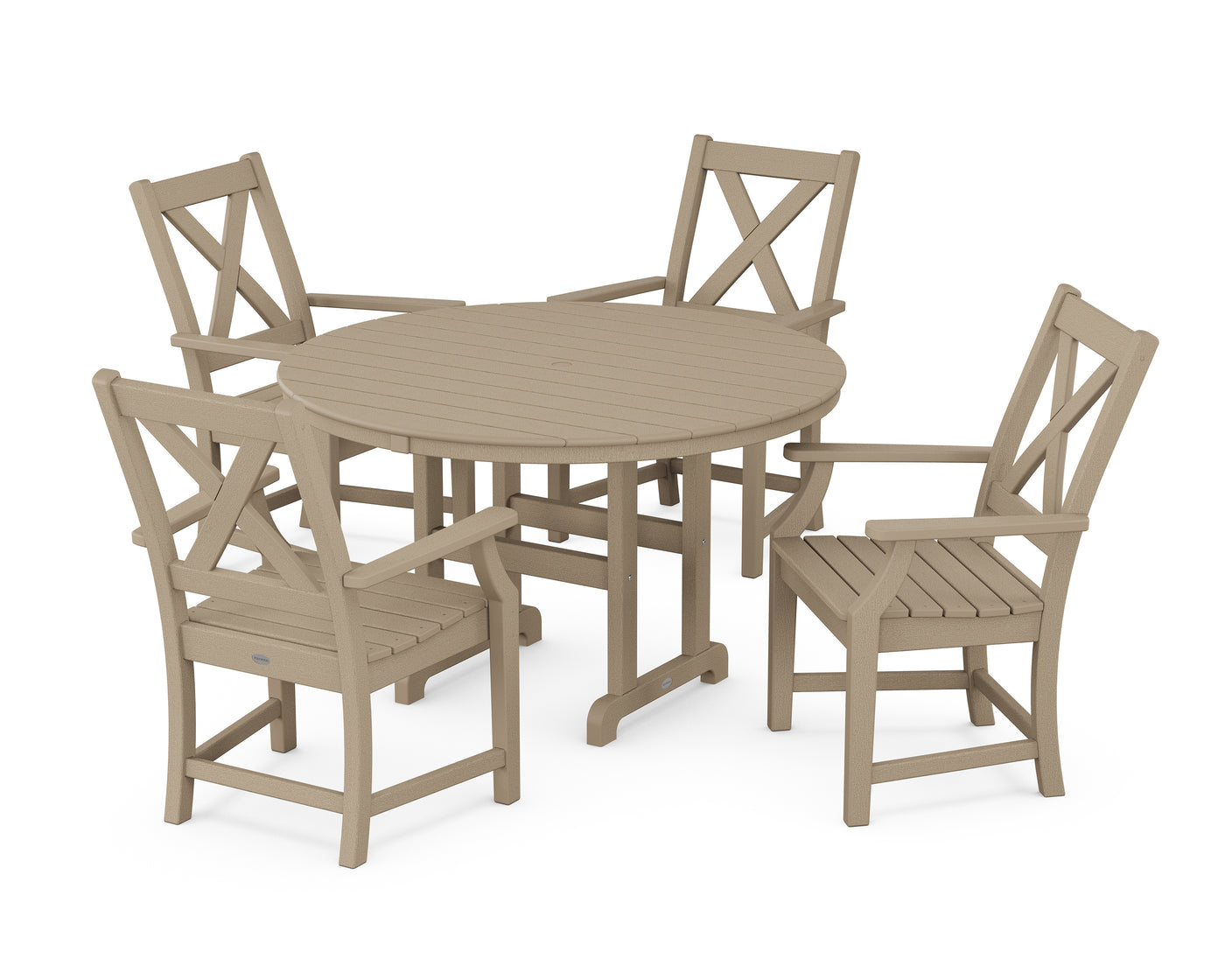 Braxton 5-Piece Round Farmhouse Dining Set