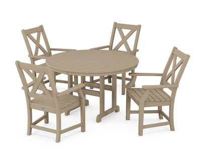 Braxton 5-Piece Round Farmhouse Dining Set