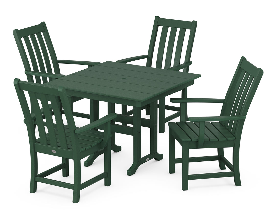 POLYWOOD® Vineyard 5-Piece Farmhouse Dining Set
