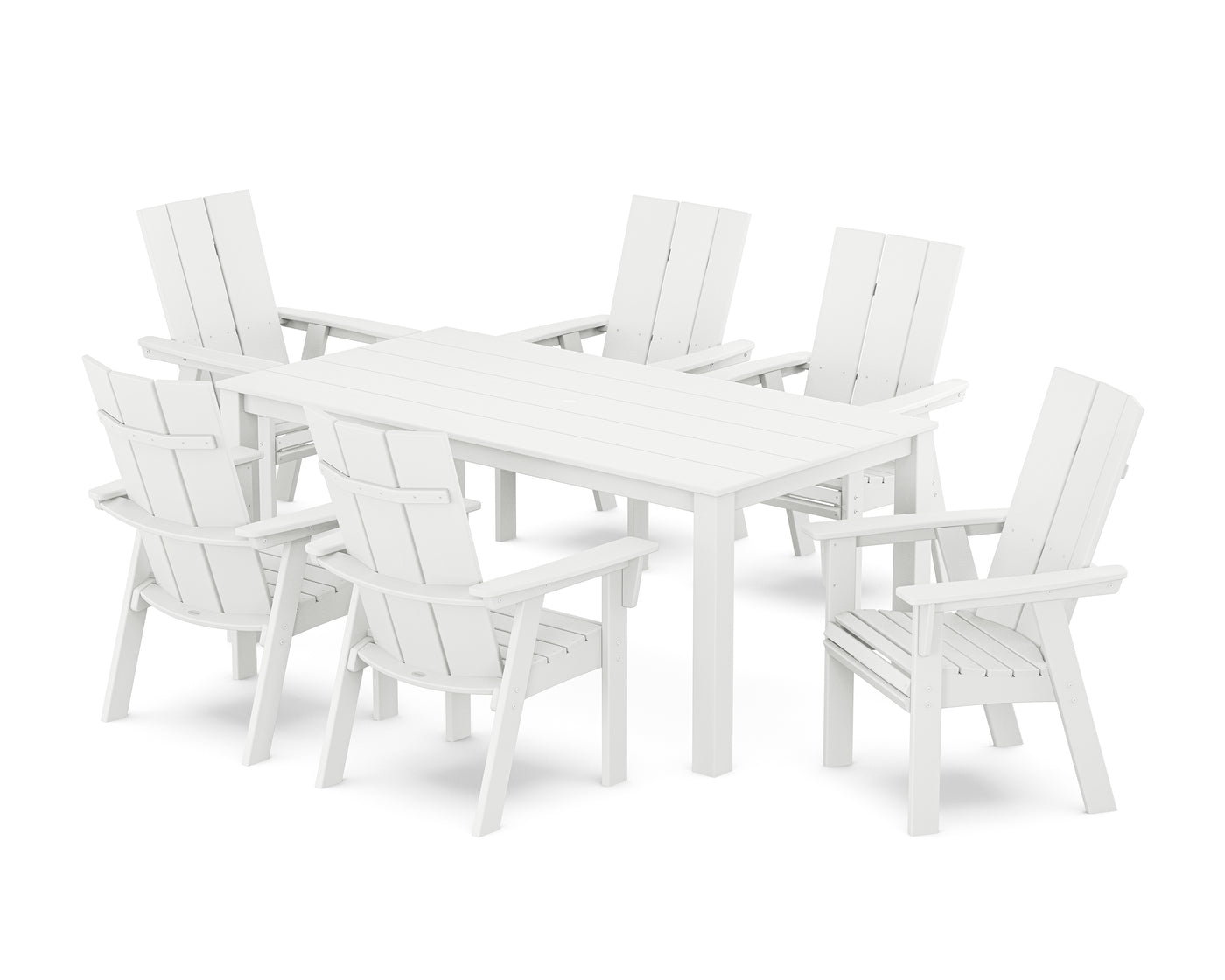 Modern Curveback Adirondack 7-Piece Parsons Dining Set