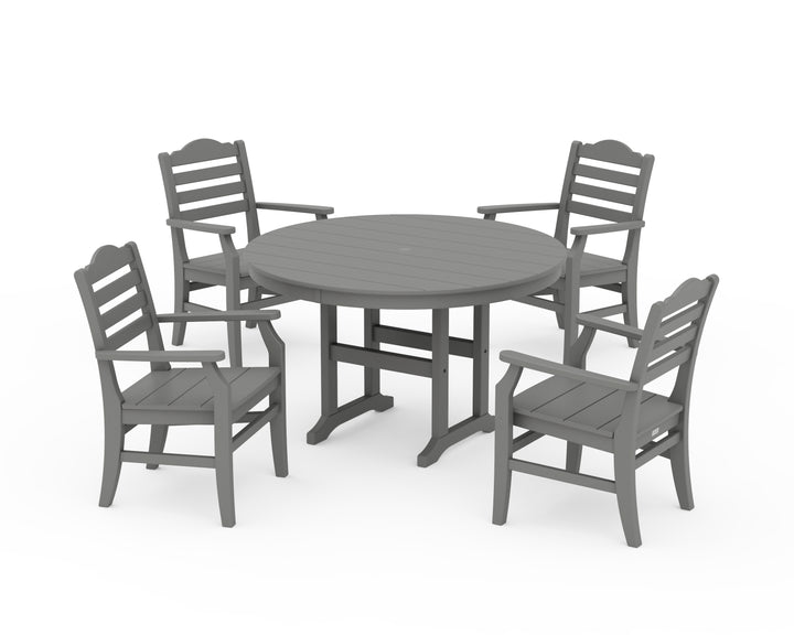POLYWOOD® Savannah 5-Piece Round Farmhouse Dining Set
