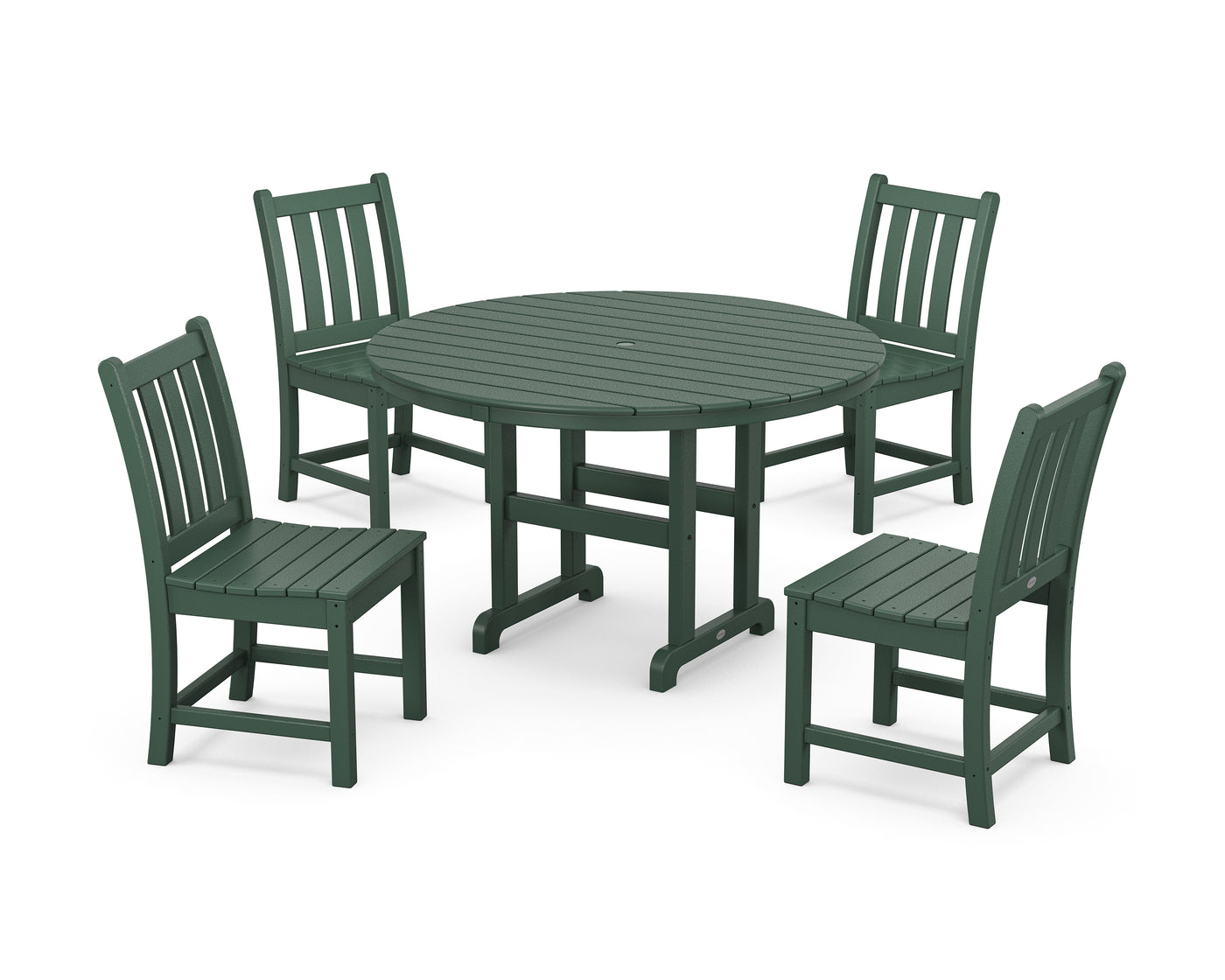 Traditional Garden Side Chair 5-Piece Round Farmhouse Dining Set