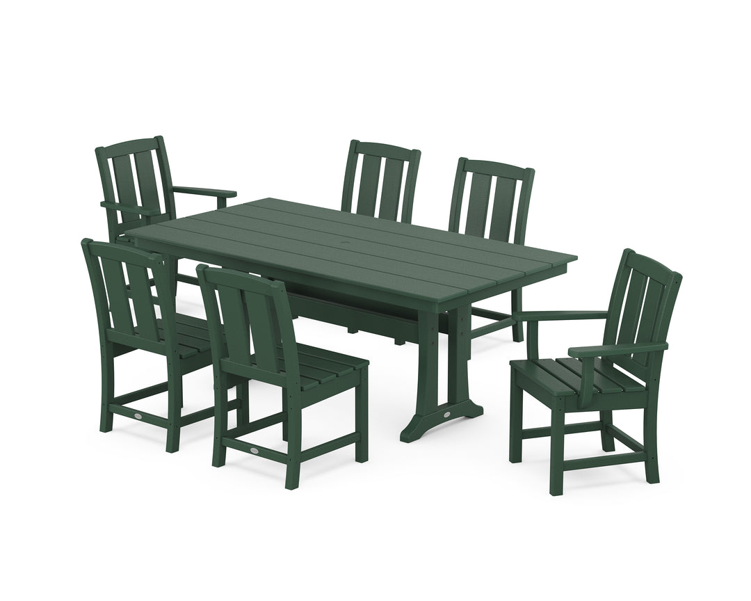 POLYWOOD® Mission 7-Piece Farmhouse Dining Set with Trestle Legs