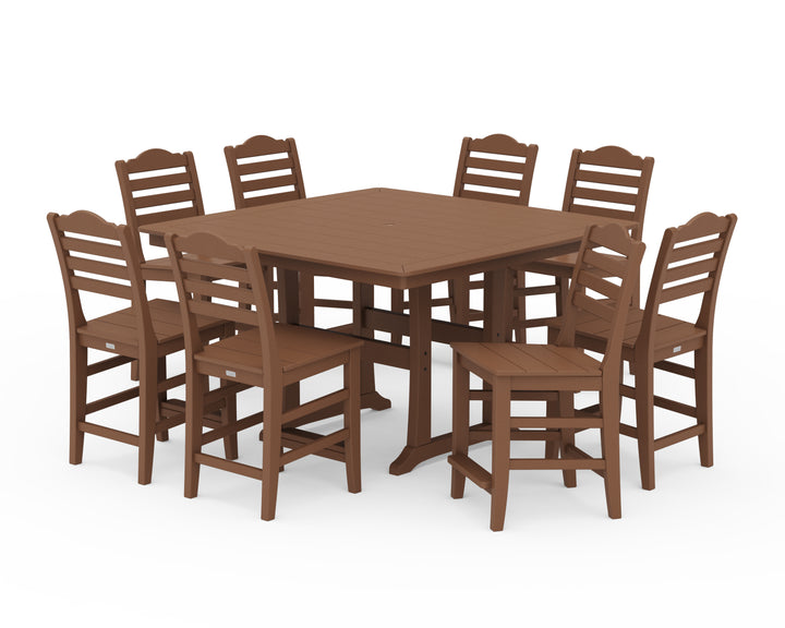 Draper James™ by  POLYWOOD® Savannah Side Chair 9-Piece Square Counter Set with Trestle Legs