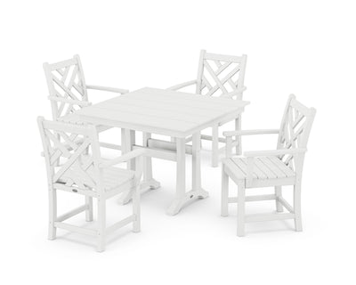 Chippendale 5-Piece Farmhouse Trestle Arm Chair Dining Set