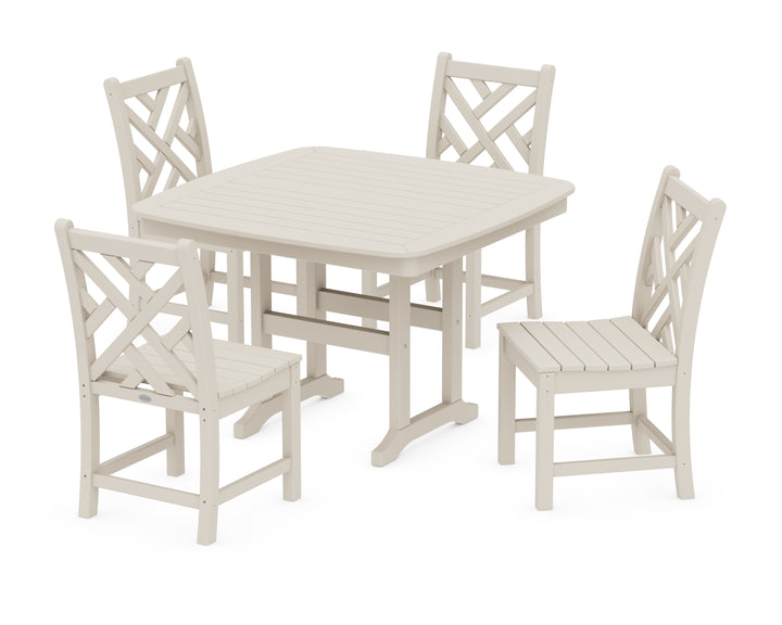 POLYWOOD® Chippendale Side Chair 5-Piece Dining Set with Trestle Legs