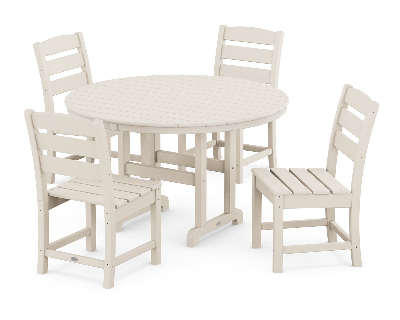 Lakeside 5-Piece Round Farmhouse Side Chair Dining Set