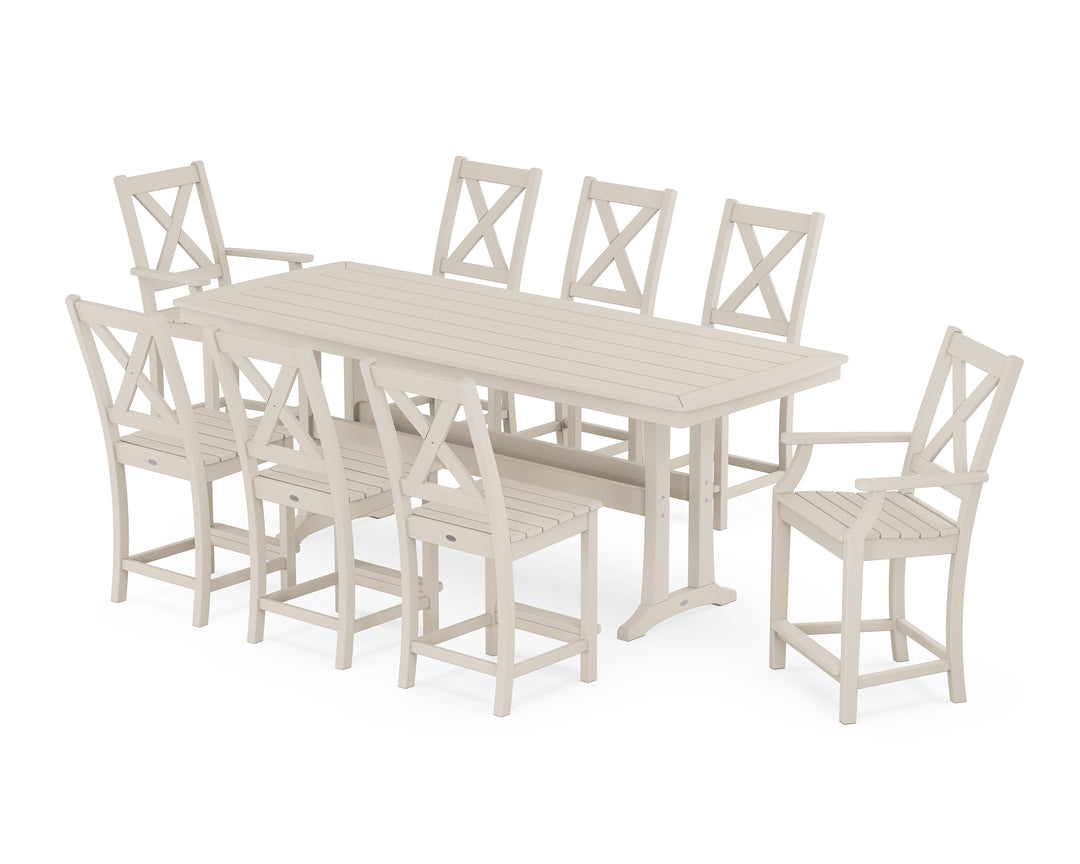POLYWOOD® Braxton 9-Piece Counter Set with Trestle Legs